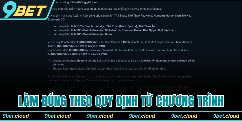 Làm đúng theo quy định từ chương trình